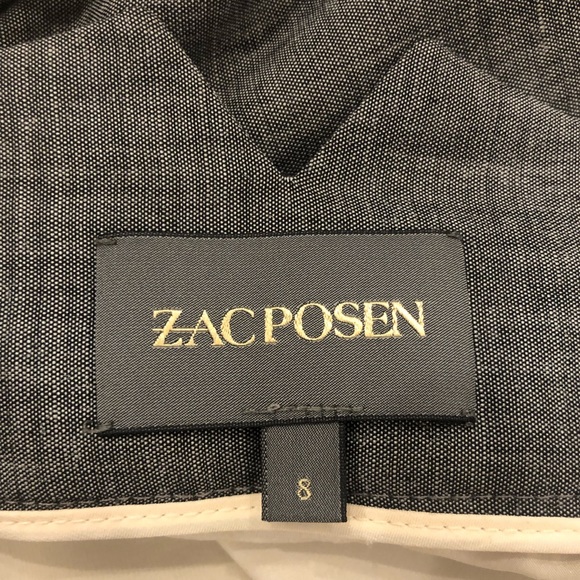 ZAC POSEN Gray Pleated Gathered Side Wrap Mini Skirt SZ 8 Fits 4 - Picture 11 of 12